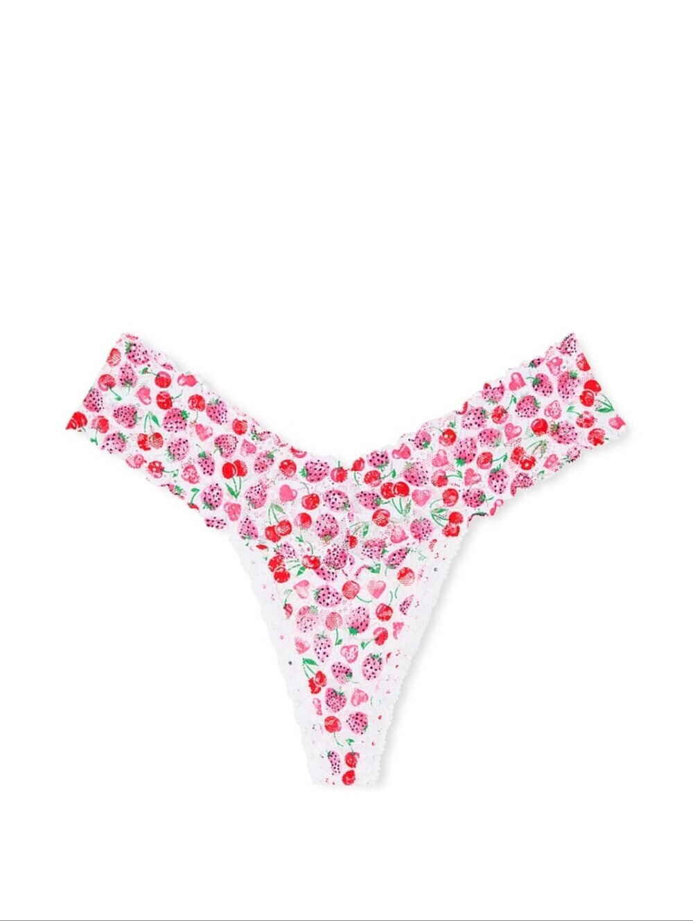 Victoria's Secret Floral Lace In White Cherry Heart Print